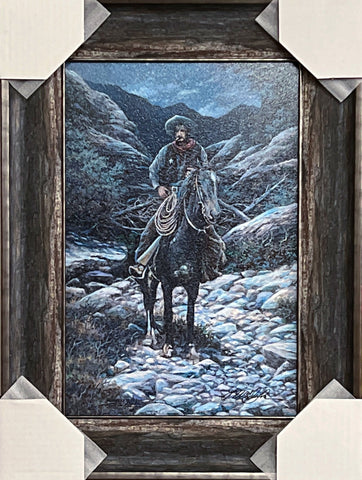 Larry Dyke The Jig is up Cowboy Lawman Art Print-Framed Signed 15 x 20