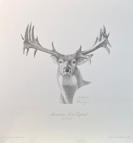 Larry Zach Mascoutin Non-Typical S/N 12 x 13.25 Art Print