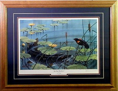 LES KOUBA BYE BYE BLACKBIRD FISHING PRINT Framed