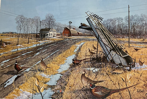 Les Kouba Leavin Shelter S/N Pheasant Farm Art Print  24.25 x 17
