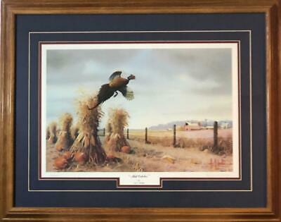 Les Kouba Mid October Pheasant S/N  Art Print-Framed 29 x 23