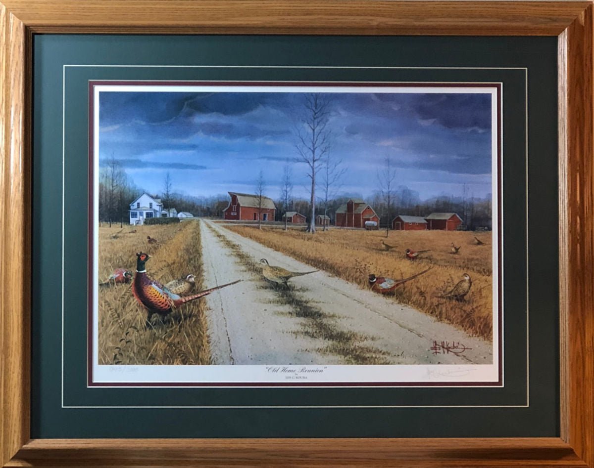 Les Kouba Old Home Reunion Pheasant Farm Art Print-Framed 29.5 x 23