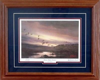 Les Kouba Prairie Pothole Pintails Duck Print Framed  21 X 17
