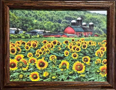 Lori Deiter Sunflower Farm Art Print-Framed 18.5 x 14.5 - Yes