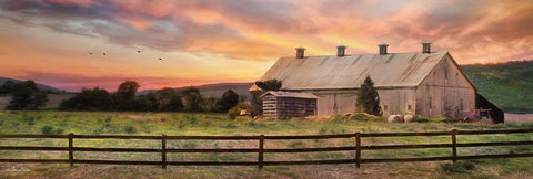 Lori Deiter Sunset in the Valley Farm Art Print 36 x 12