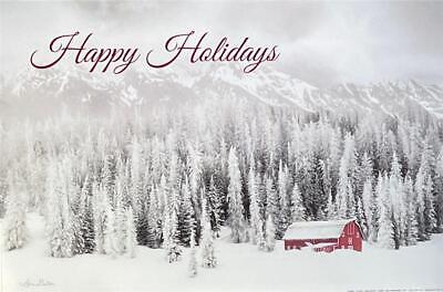 Lori Deiter Winter Art Print Rocky Mountain Snow Storm with Barn (18x12)