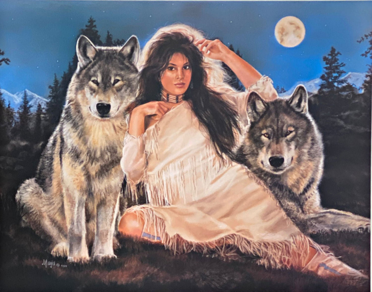 Maija, Starlit Night Wolves Poster (24x18.5)-Free Shipping