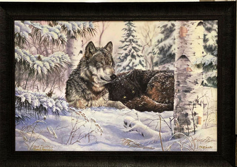 Mark Daehlin Heart and Soul Wolf Art Print-Framed 34 x 24