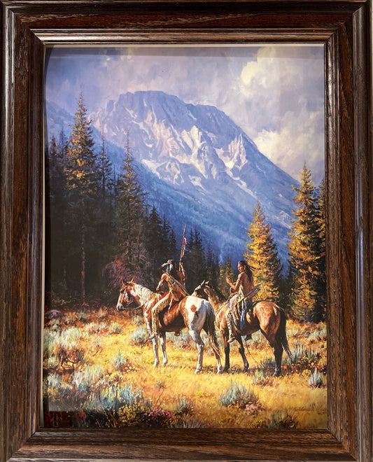 Martin Grelle Intruders Native American Art Print-Framed Decorator 11.5 and 14.5
