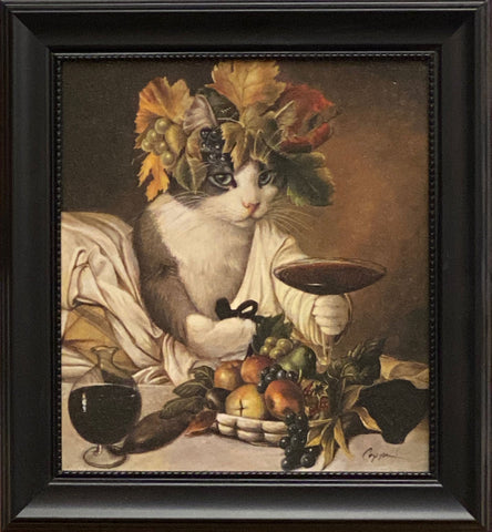 Melinda Copper Widget on Bacchus Cat Framed Print 11.5 x 12.5