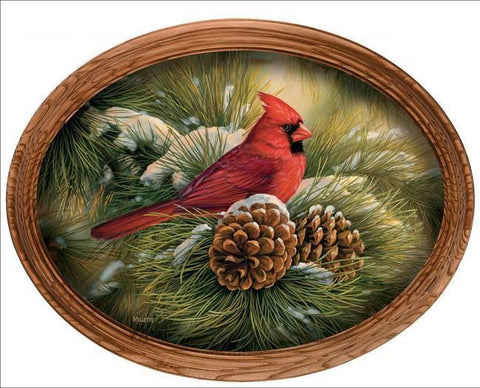 Rosemary Millette December Dawn - Cardinal Canvas Oval