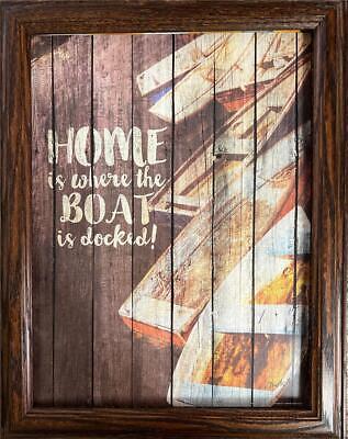 Misty Michelle Framed Lake Print Home is Where the Boat is Docked (14.5x18.5)