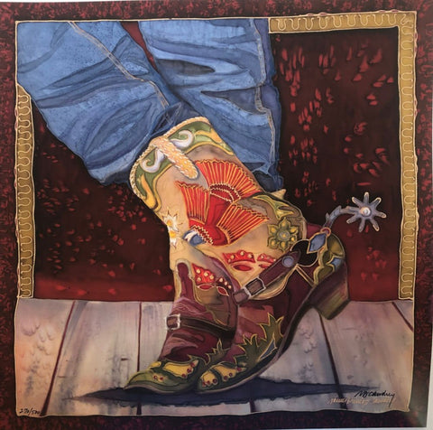 Nancy Cowdrey Fancy Boots Cowgirl Western SN Art Print
