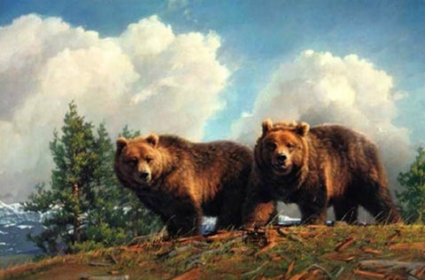 Nancy Glazier Spring Break S/N Bear Art Print with Certificate