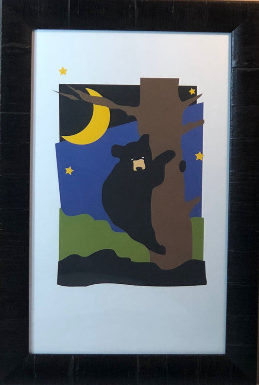 North Woods Bear Lake Moon Stars Art Print