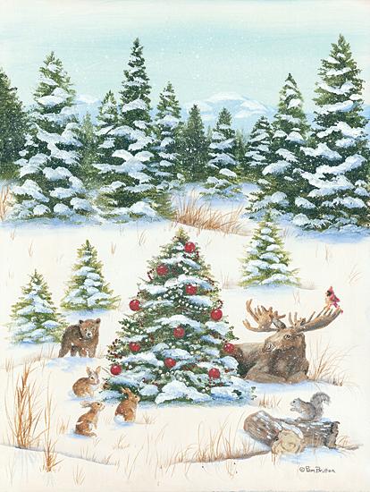 Pam Britton Woodland Friends Christmas Animal Art Print 12 x 16