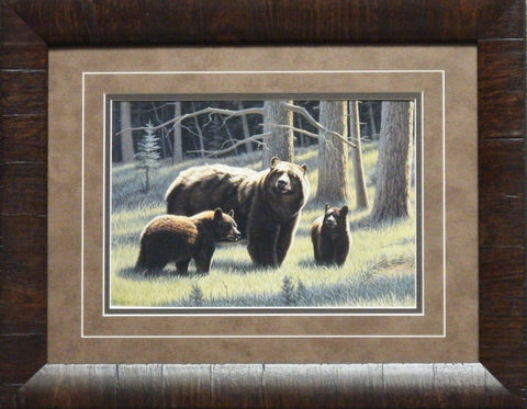 Paul Krapf The Family Bear Cub Print-Framed 19 x 15