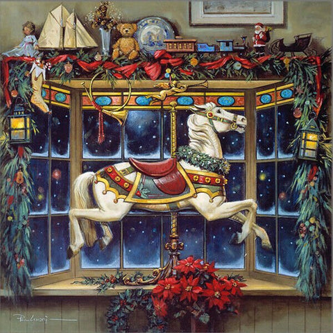Paul Laundry Christmas Carousel Art Print/ S/N