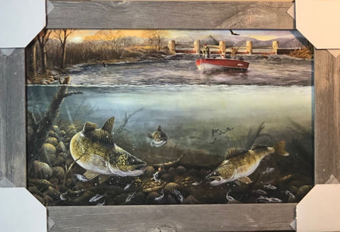 Ray Mertes Strike Zone fishing Art Print-Framed