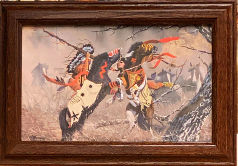 Ray Whitson Native American fighters Art Print-Framed 14.5 x 10