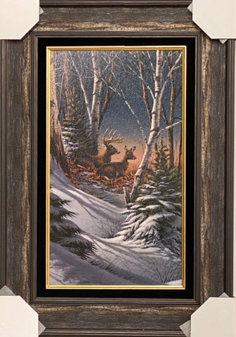 Redlin, Evening with Friends Deer Cabin Art Print-Framed 18.25 x 26.75