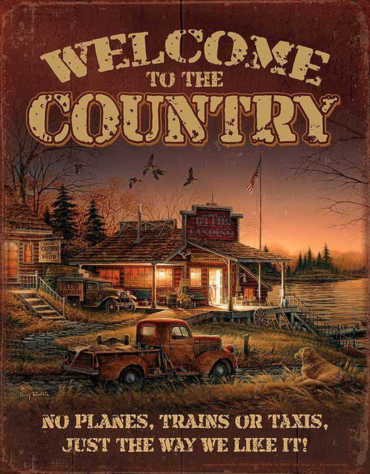 Redlin Welcome to the Country-Tin Sign