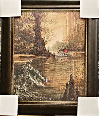 R.J. McDonald Dad And Me Fishing Art Print-Framed 23 x 28