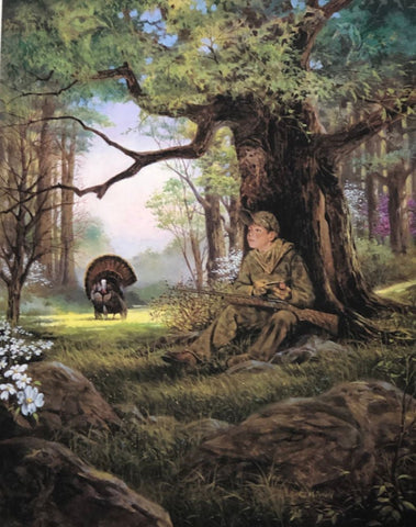 R.J. McDonald, The Heart Stopper Wild Turkey and Boy Art Print S/N (17x21)