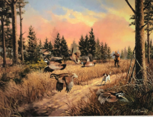 R.J.McDonald Caught In the Open S/N Quail Art Print-Free Shipping
