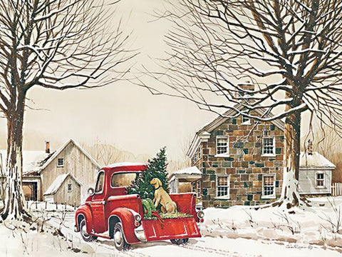 Rossini, Tuckers First Christmas Tree Dog Art Print 16 x 12