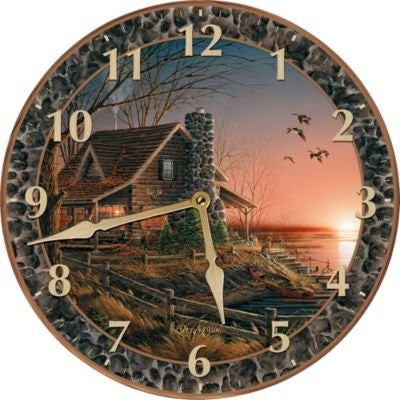 Rustic cabin clock Terry Redlin Comforts of Home
