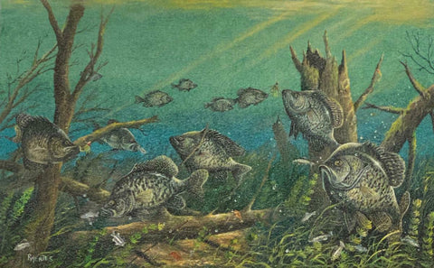 Ray Mertes Crappie Patrol Fishing Art Print