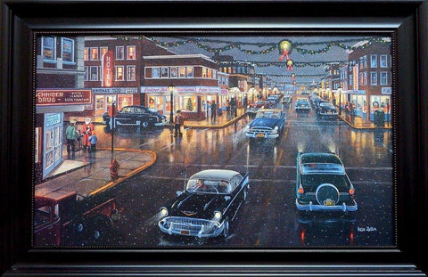 Ken Zylla Main Street in Season-Framed