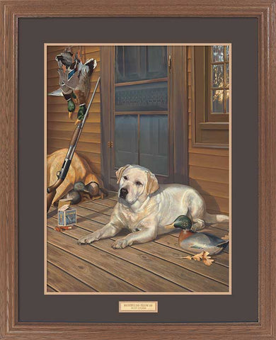 Scot Storm Bountiful Day Yellow Lab Hunting Art Print-Framed