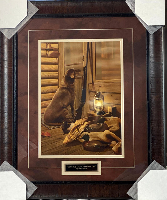 Scott Storm Opening Day Chocolate Lab Duck Hunting Art Print-Framed 20 x 24