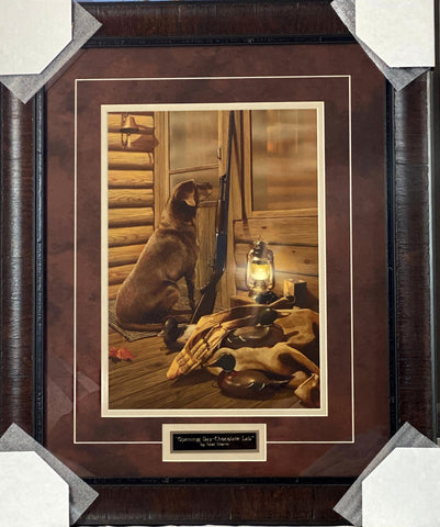 Scott Storm Opening Day Chocolate Lab Duck Hunting Art Print-Framed 20 x 24