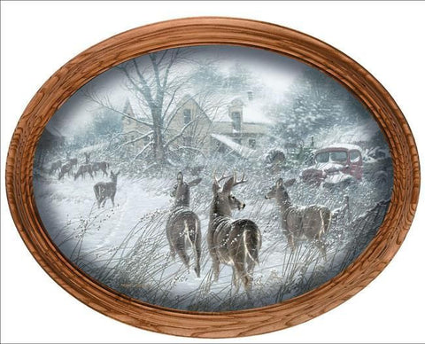 Michael Sieve The Homesteaders - Deer Small Oval Canvass