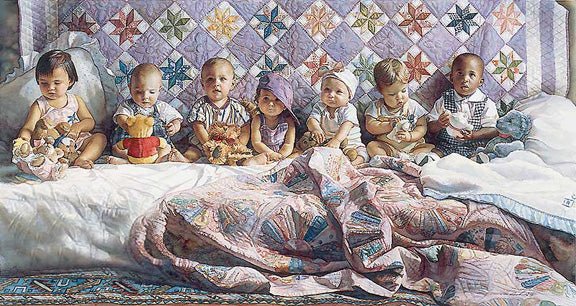 Steve Hanks All in a Row Children's S/N Art Print with Certificate
