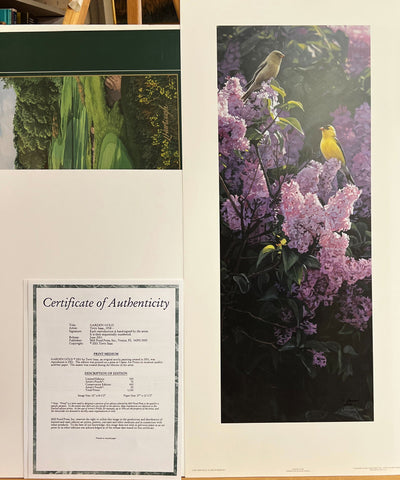 Terry Isaac Garden Gold=Goldfinch S/N Art Print 12.5 x 27-Paper Size