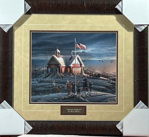 Terry Redlin America America Children American Flag Art Print-Framed 20.25 x 18.5