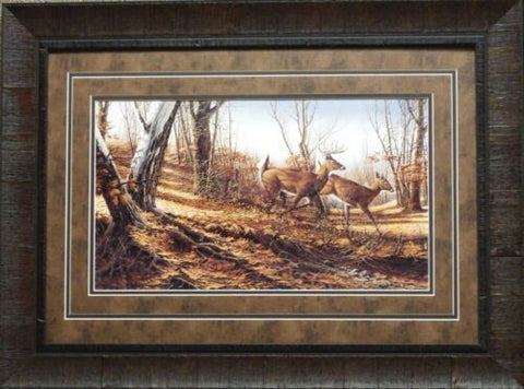Terry Redlin Autumn Run Deer Buck Art  Print-Framed
