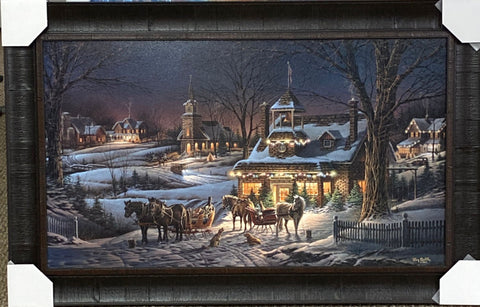 Terry Redlin Evening Rehearsals Holiday Christmas Print-Framed 36.5 x 23