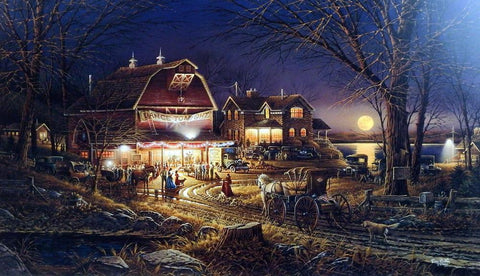 Terry Redlin Harvest Moon Ball - 18"x10.5" Open Edition