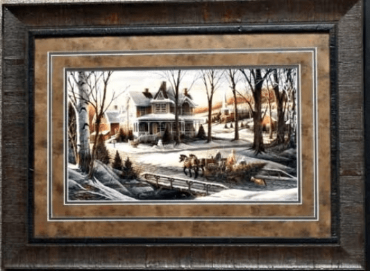 Terry Redlin Heading Home Christmas Art Print-Framed