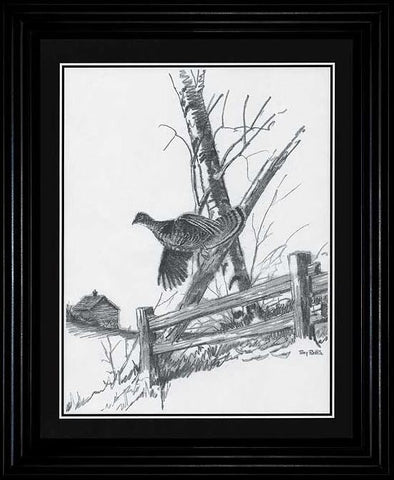 Terry Redlin Ruffed Grouse Pencil Sketch - 11.5"x9.5" - 11.5"x9.5"
