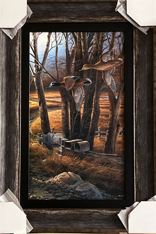 Terry Redlin Rural Route Blue Wing Teal Duck Art Print-Framed 18.5 x 27