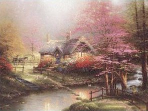 Thomas Kinkade print Stepping Stone Cottage