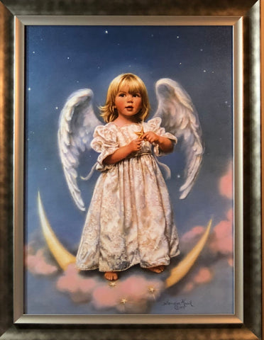 Sandra Kuck Twinkle Children Angels and Star Art Print-Framed