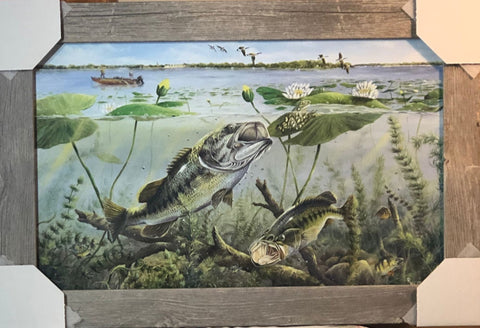Ray Mertes Watch your backside fishing Art Print-Framed 25 x 16.5