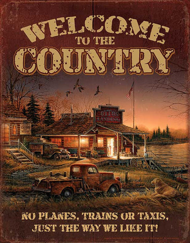 Redlin Welcome to the Country-Tin Sign